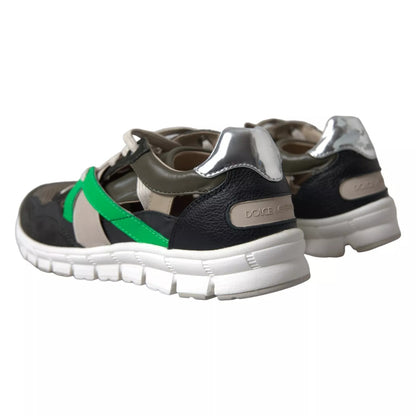 Dolce & Gabbana Turnschuhe Multicolor Leder Wildleder Schuhe