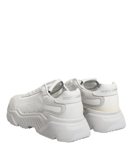 Dolce & Gabbana Weiß Leder Daymaster Low Top Turnschuhe Schuhe