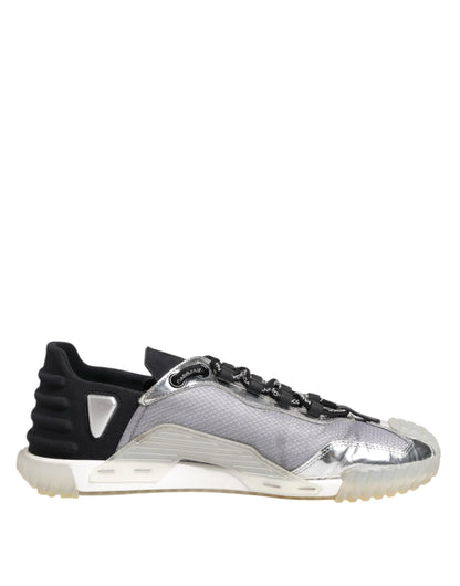 Dolce & Gabbana Schwarz Silber NS1 Männer Low Top Sneakers Schuhe