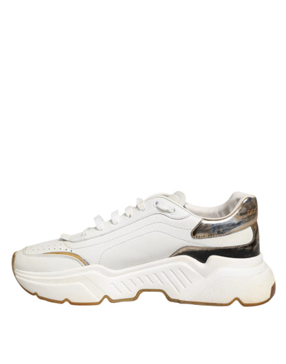 Dolce & Gabbana Weiß Daymaster Leder Low Top Turnschuhe Schuhe