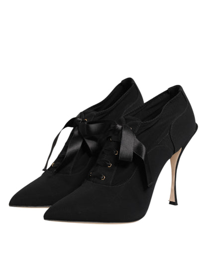 Dolce & Gabbana Schwarze Spitze Stiletto Heels Pumps Schuhe