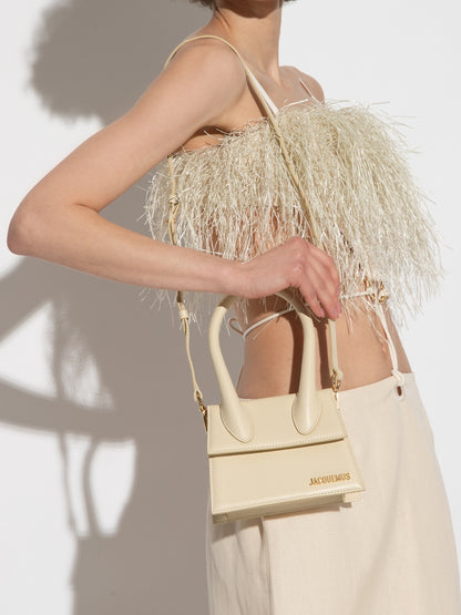 Jacquemus Le Chiquito Moyen Elfenbein Tasche