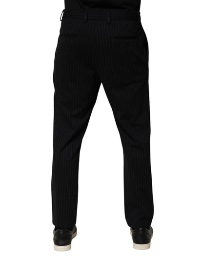 Dolce & Gabbana Schwarz gestreiftes Viskose-Skinny-Kleid Herrenhosen