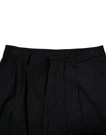 Dolce & Gabbana Schwarz gestreiftes Viskose-Skinny-Kleid Herrenhosen
