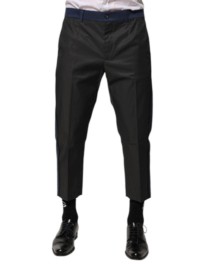 Dolce & Gabbana Grau Blau Baumwolle 3/4 Chinos Crop Hose Hosen Hose