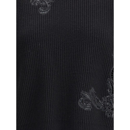 Versace Barocco-Pullover mit Blattstickerei