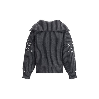 PINKO Strickjacke aus Wolle mit Strasssteinen