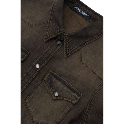 Dolce & Gabbana Brauner Baumwoll-Denim