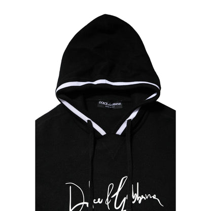Dolce & Gabbana Schwarzes Sweatshirt mit Logodruck und Kapuze