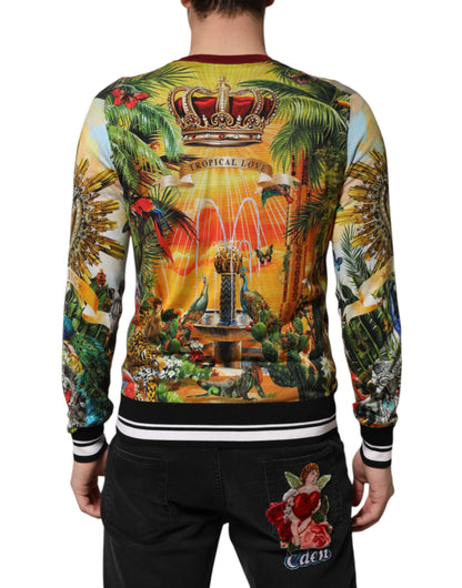 Dolce & Gabbana Tropical Heart Crown Seidenpullover
