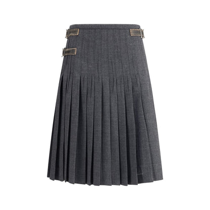 Prada Plissee-Rock aus Ziegenmohair