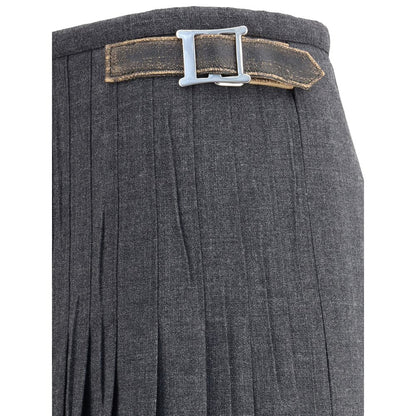 Prada Plissee-Rock aus Ziegenmohair
