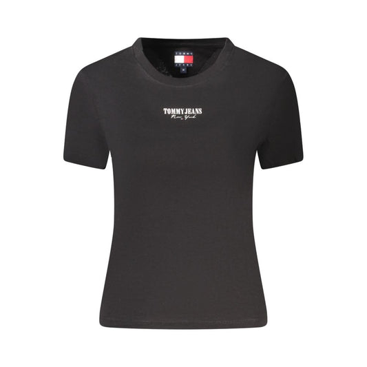 Tommy Hilfiger Schwarzes Baumwoll-T-Shirt für Frauen