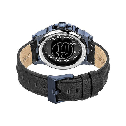 Police Schwarze Lederuhr