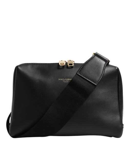 Dolce & Gabbana Schwarze mediterrane Lederschulter-Umhängetasche