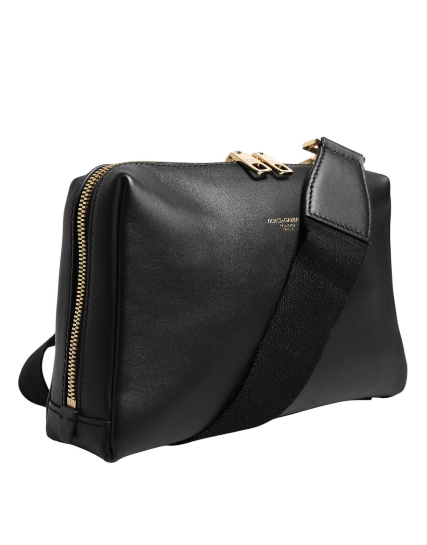 Dolce & Gabbana Schwarze mediterrane Lederschulter-Umhängetasche