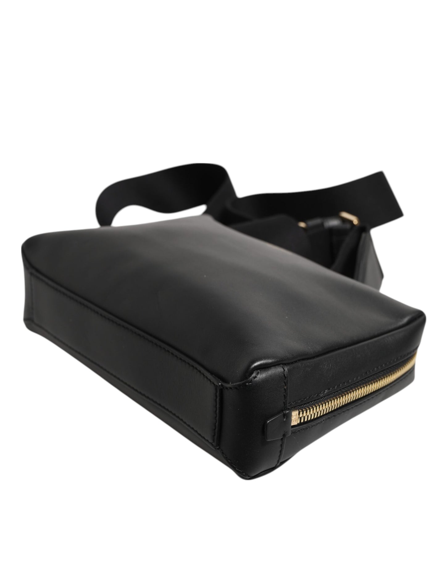 Dolce & Gabbana Schwarze mediterrane Lederschulter-Umhängetasche
