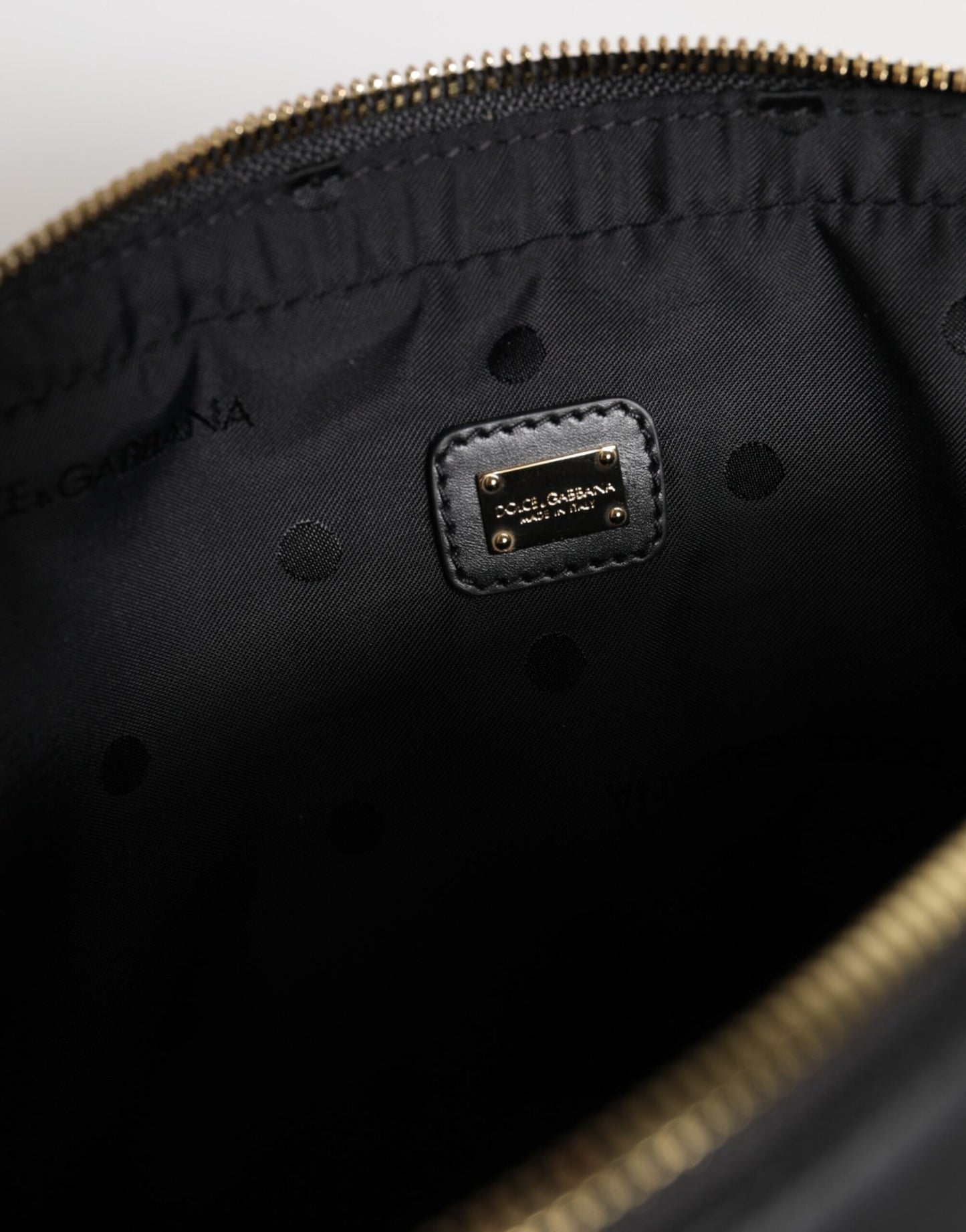 Dolce & Gabbana Schwarze mediterrane Lederschulter-Umhängetasche