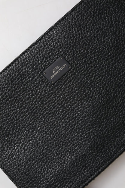 Dolce & Gabbana Schwarze Leder Gürteltasche mit Logoprägung