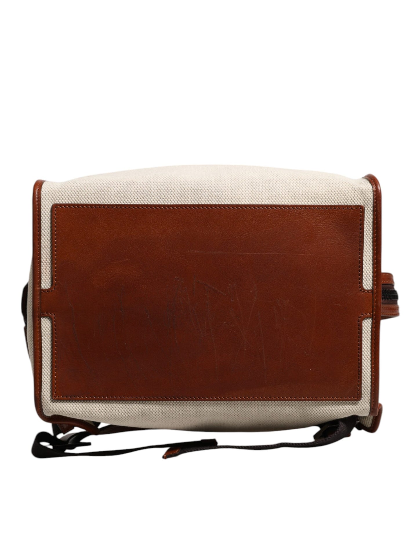 Dolce & Gabbana Beige Braun Segeltuch Leder EDGE Reise Männer Rucksack Tasche