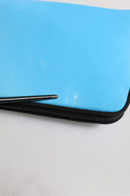 Dolce & Gabbana Blaue Nylon DG Logo Print Clutch Zip Pouch Tasche