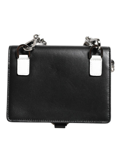 Dolce & Gabbana Schwarzes Leder Crystal verschönert Kartenhalter Brieftasche