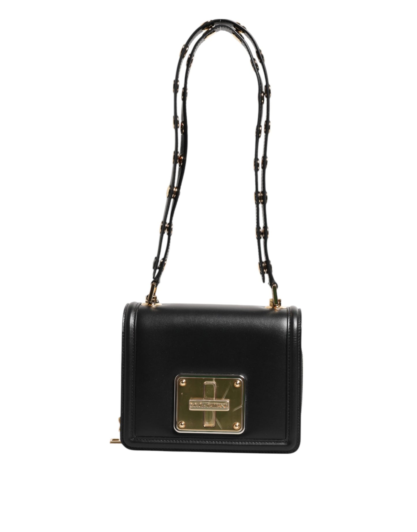 Dolce & Gabbana Schwarze Joy Therapy Lola Umhängetasche aus Leder mit Nieten