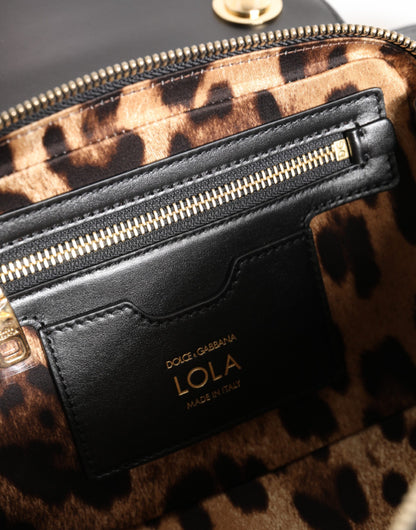 Dolce & Gabbana Schwarze Joy Therapy Lola Umhängetasche aus Leder mit Nieten