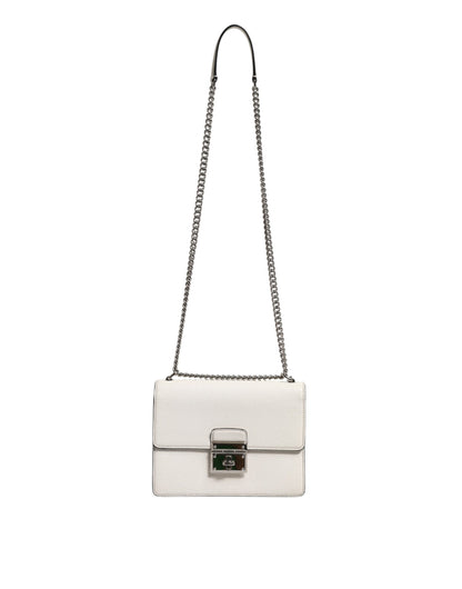 Dolce & Gabbana Weiße Rosalia Kleine Tasche mit Kettenschulterriemen aus Kalbsleder