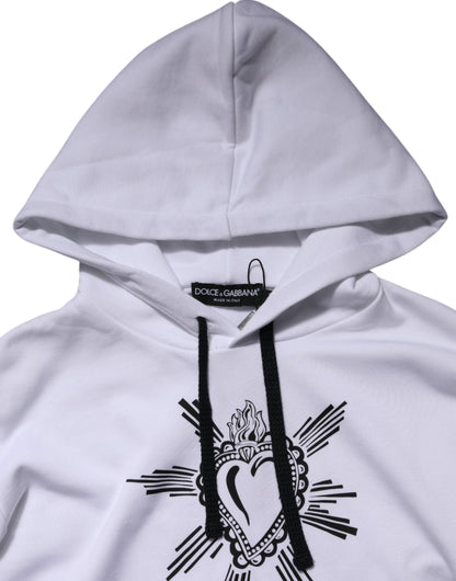 Dolce & Gabbana Weißes Sacred Heart Sweatshirt mit Kapuze Pullover