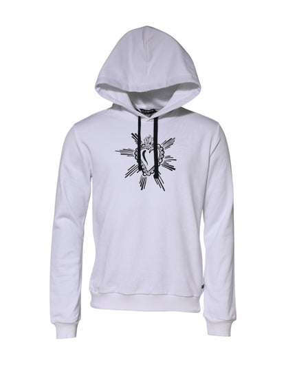 Dolce & Gabbana Weißes Sacred Heart Sweatshirt mit Kapuze Pullover