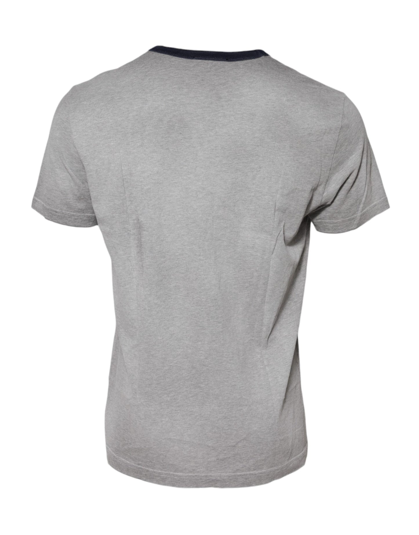Dolce & Gabbana Graues DG-Grafikdruck-T-Shirt aus Baumwolle mit Rundhalsausschnitt