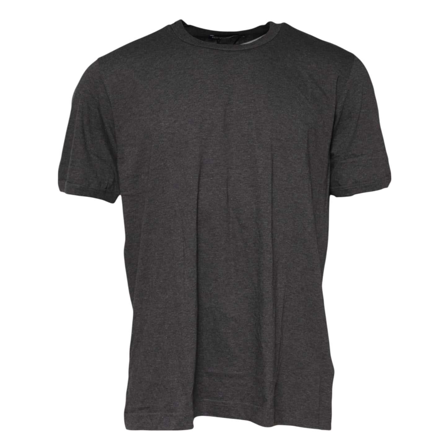 Dolce & Gabbana Dunkelgraues T-Shirt mit Rundhalsausschnitt und kurzen Ärmeln