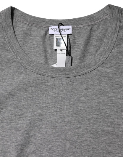 Dolce & Gabbana Graues T-Shirt mit Rundhalsausschnitt und kurzen Ärmeln Unterwäsche