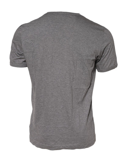 Dolce & Gabbana Graues #DGFamily Baumwoll-T-Shirt mit Rundhalsausschnitt