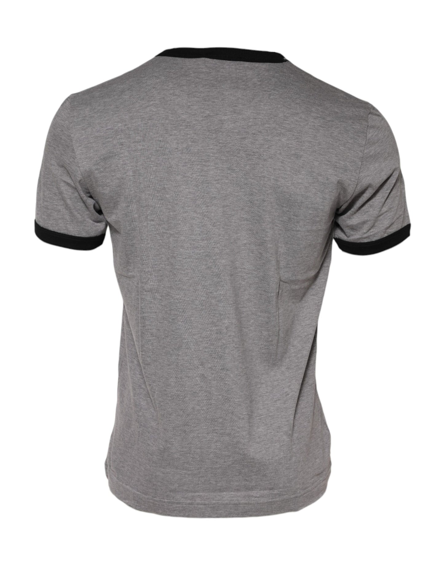 Dolce & Gabbana Graues Sacred Heart Baumwoll-T-Shirt mit Rundhalsausschnitt