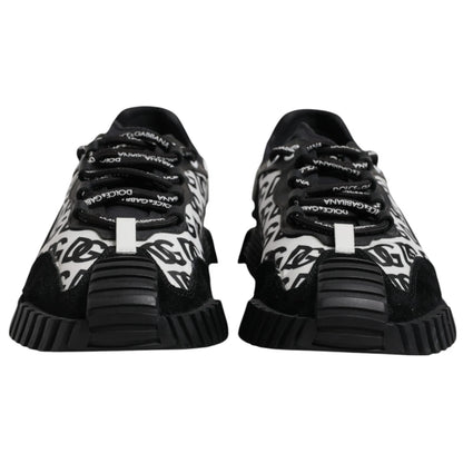 Dolce & Gabbana Schwarz Logo Lace Up Low Top NS1 Turnschuhe