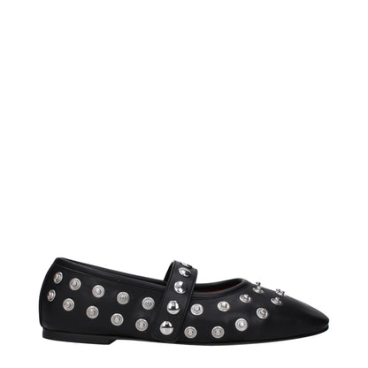 Stella McCartney Schwarze Leder-Ballett-Flats