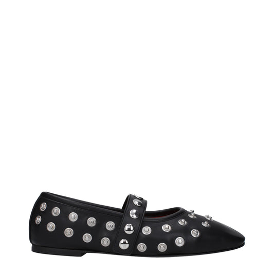 Stella McCartney Schwarze Leder-Ballett-Flats