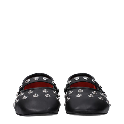 Stella McCartney Schwarze Leder-Ballett-Flats