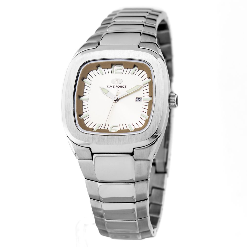 Time Force Silberne Uhr aus Edelstahl
