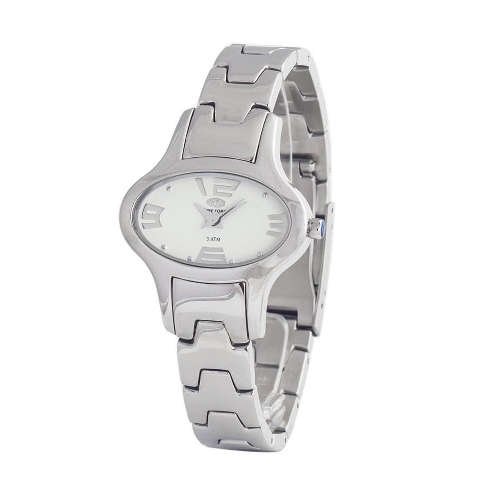 Time Force Silberne Uhr aus Edelstahl