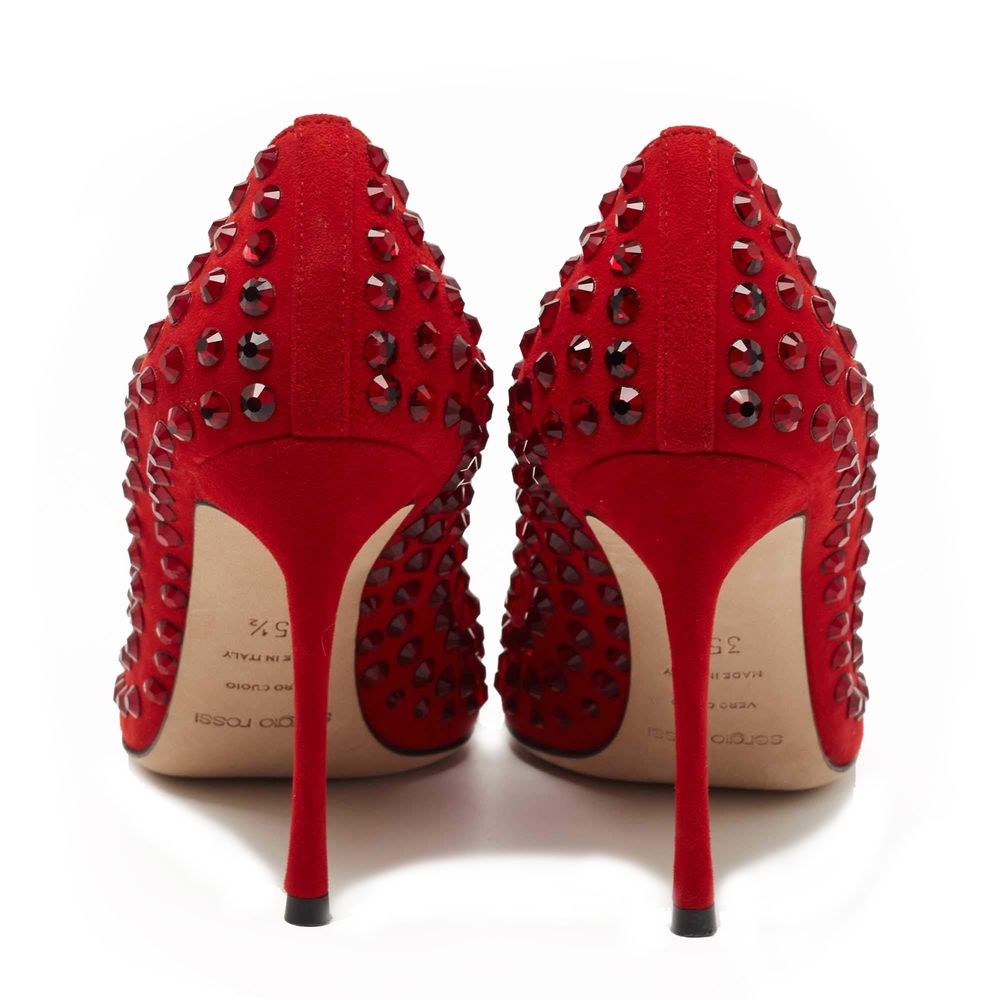 Sergio Rossi Rote Kalbsleder-Pumps