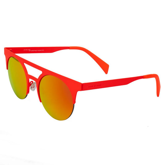 Italia Independent Rote Metall-Sonnenbrille