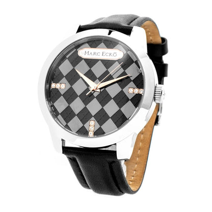 Marc Ecko Schwarze Lederuhr