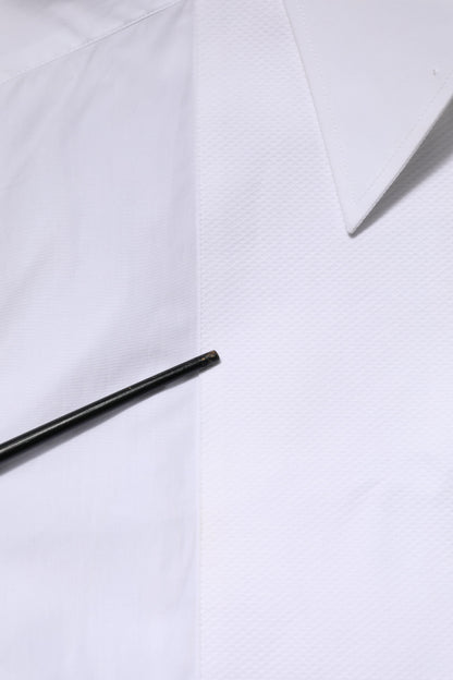 Dolce & Gabbana Weißes Baumwollhemd mit Kragen und langen Ärmeln