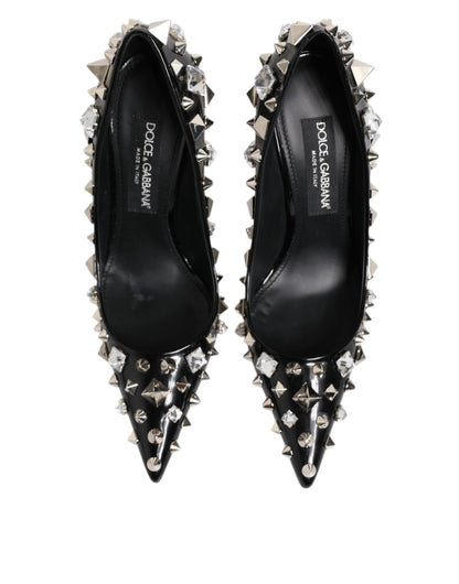 Dolce & Gabbana Schwarz Kristalle Nieten Stiletto Pumps Schuhe