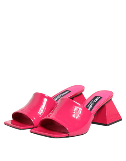 Dolce & Gabbana Rosa Offene Zehe Blockabsatz Mules Sandalen Schuhe