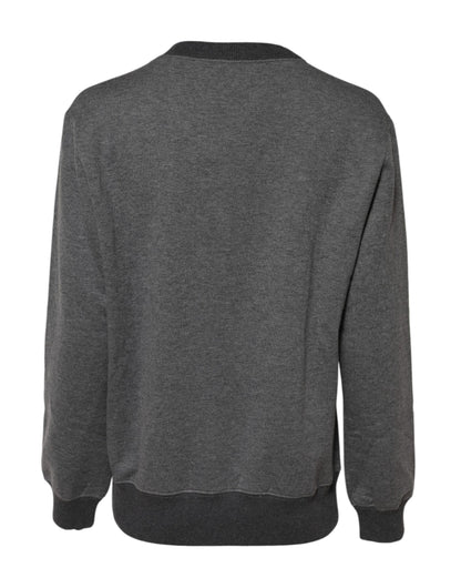Dolce & Gabbana Grauer DG Logo-Pullover mit Stickerei
