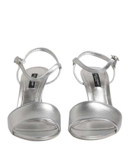 Dolce & Gabbana Silber KEIRA Heels Riemchensandalen Schuhe
